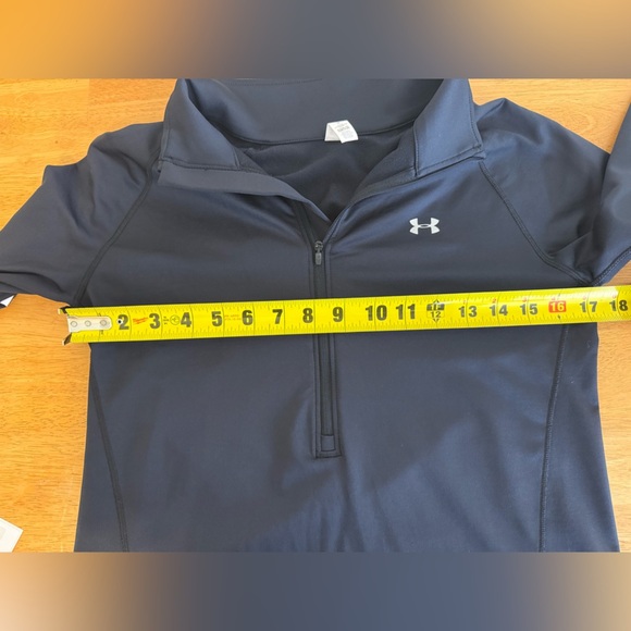 Under Armour Cold Gear Long Sleeve Running 1/4 Zip Black Womens M Logo Stretch - Picture 7 of 7